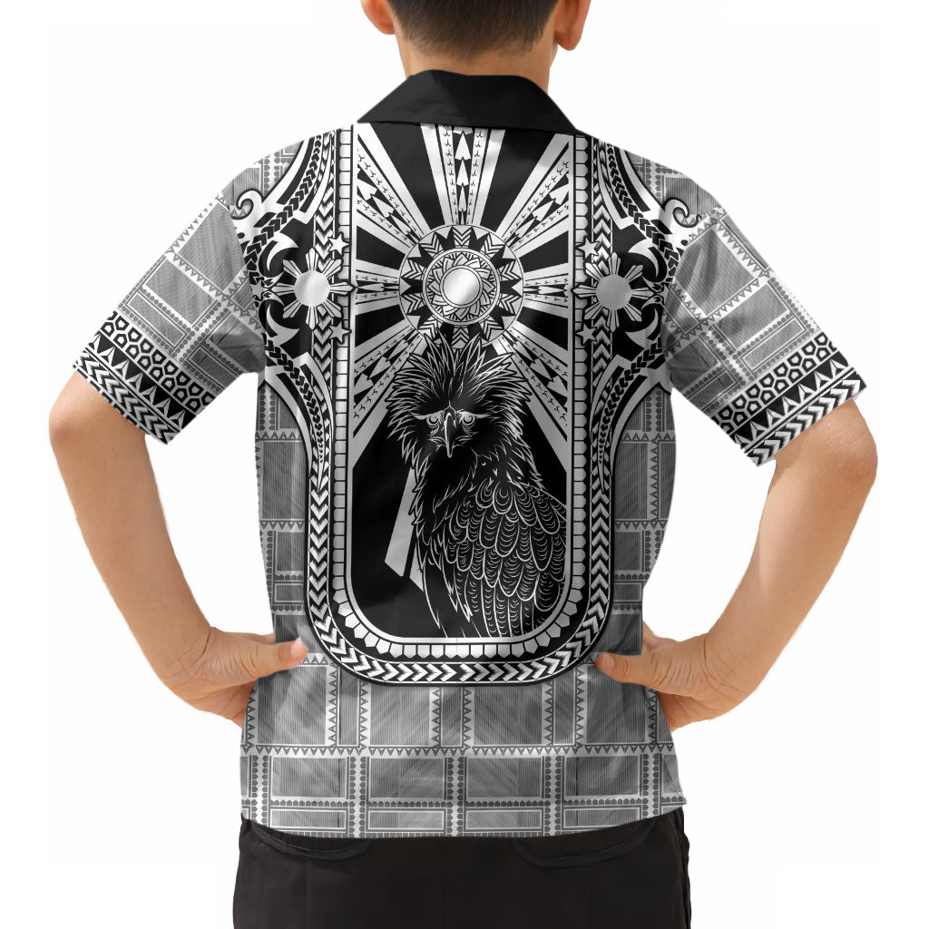 Mabuhay Philippines Festival Kid Hawaiian Shirt Philippine Eagle Sun Three Stars Barong Pattern DT05 - Polynesian Pride