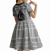 Mabuhay Philippines Festival Kid Short Sleeve Dress Philippine Eagle Sun Three Stars Barong Pattern DT05 - Polynesian Pride