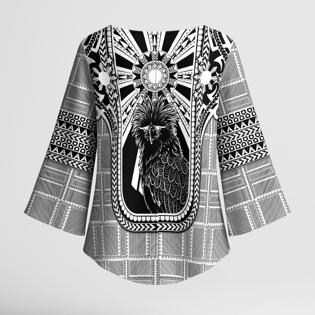 Mabuhay Philippines Festival Kimono Sleeve Blouse Philippine Eagle Sun Three Stars Barong Pattern DT05 - Polynesian Pride