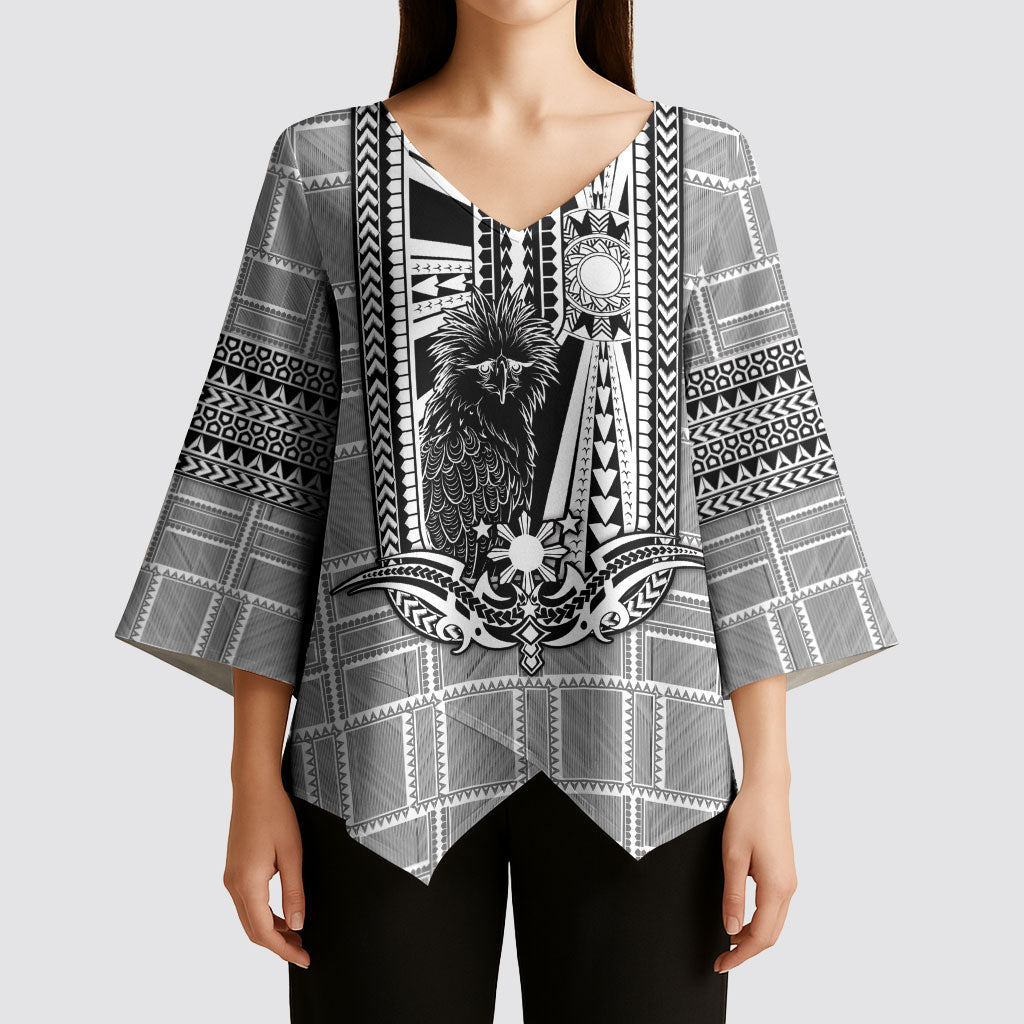 Mabuhay Philippines Festival Kimono Sleeve Blouse Philippine Eagle Sun Three Stars Barong Pattern DT05 - Polynesian Pride