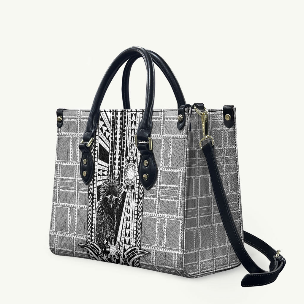 Mabuhay Philippines Festival Leather Bag Philippine Eagle Sun Three Stars Barong Pattern DT05 Gray - Polynesian Pride
