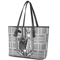 Mabuhay Philippines Festival Leather Tote Bag Philippine Eagle Sun Three Stars Barong Pattern DT05 - Polynesian Pride