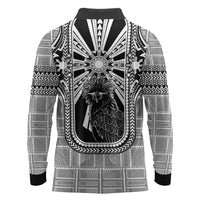 Mabuhay Philippines Festival Long Sleeve Polo Shirt Philippine Eagle Sun Three Stars Barong Pattern DT05 - Polynesian Pride