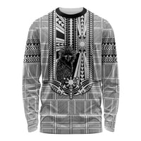 Mabuhay Philippines Festival Long Sleeve Shirt Philippine Eagle Sun Three Stars Barong Pattern DT05 Unisex Gray - Polynesian Pride