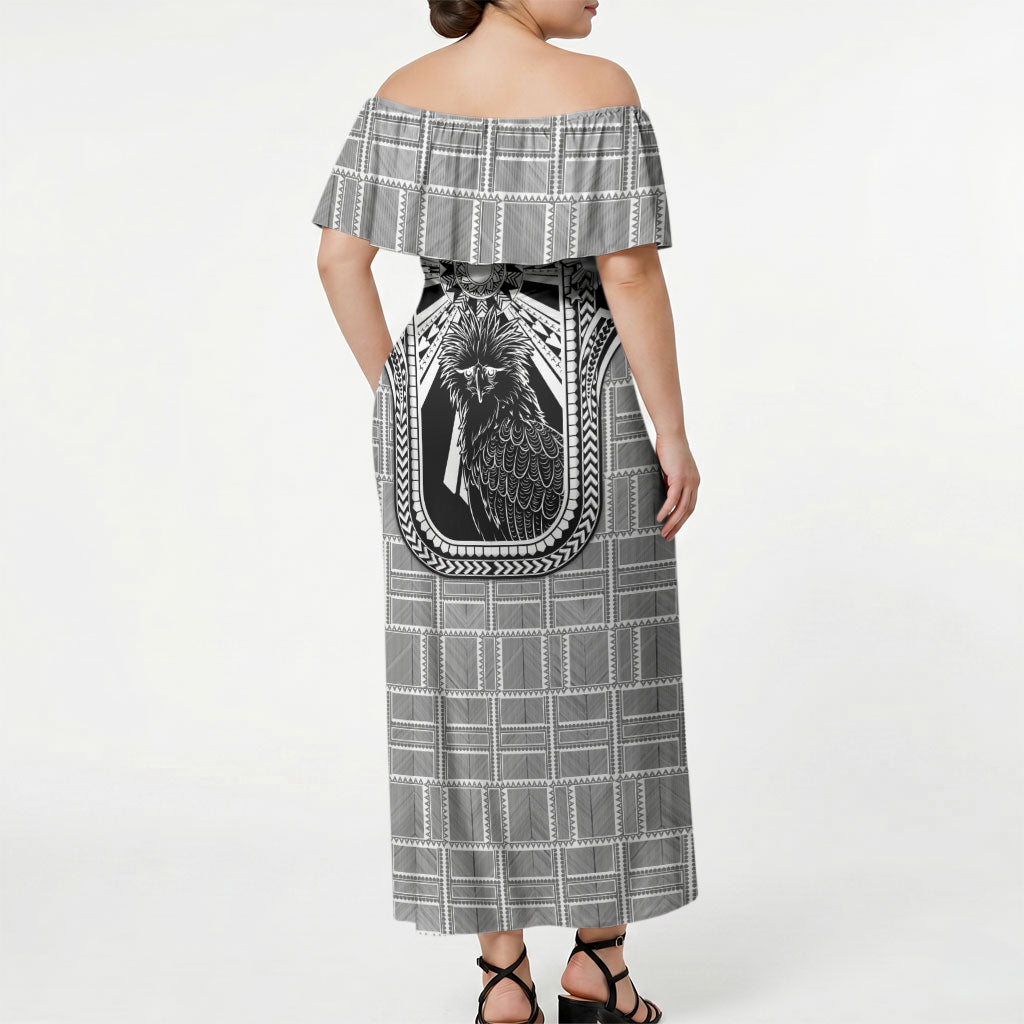 Mabuhay Philippines Festival Off Shoulder Maxi Dress Philippine Eagle Sun Three Stars Barong Pattern DT05 - Polynesian Pride