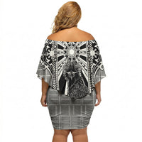 Mabuhay Philippines Festival Off Shoulder Short Dress Philippine Eagle Sun Three Stars Barong Pattern DT05 - Polynesian Pride