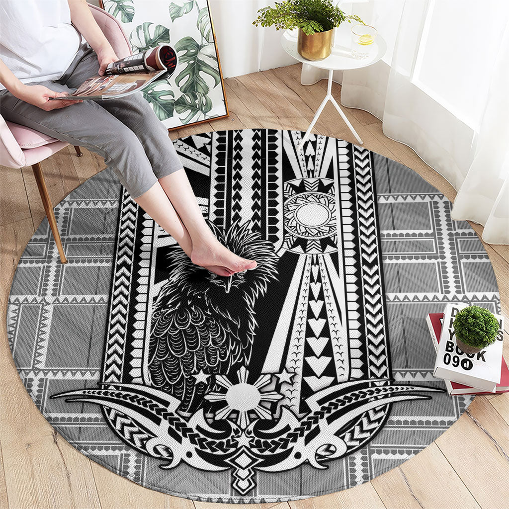 Mabuhay Philippines Festival Round Carpet Philippine Eagle Sun Three Stars Barong Pattern DT05 - Polynesian Pride