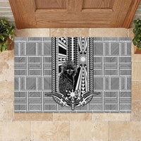 Mabuhay Philippines Festival Rubber Doormat Philippine Eagle Sun Three Stars Barong Pattern DT05 Gray - Polynesian Pride