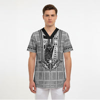 Mabuhay Philippines Festival Scrub Top Philippine Eagle Sun Three Stars Barong Pattern DT05 - Polynesian Pride