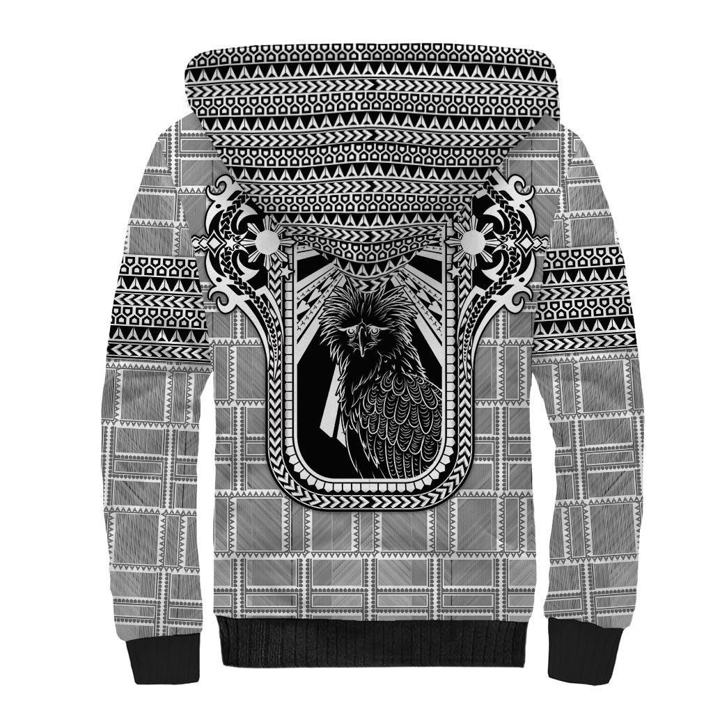 Mabuhay Philippines Festival Sherpa Hoodie Philippine Eagle Sun Three Stars Barong Pattern DT05 - Polynesian Pride
