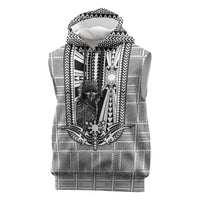 Mabuhay Philippines Festival Sleeveless Hoodie Philippine Eagle Sun Three Stars Barong Pattern DT05 Gray - Polynesian Pride