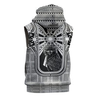 Mabuhay Philippines Festival Sleeveless Hoodie Philippine Eagle Sun Three Stars Barong Pattern DT05 - Polynesian Pride