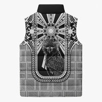 Mabuhay Philippines Festival Sleeveless Puffer Jacket Philippine Eagle Sun Three Stars Barong Pattern DT05 - Polynesian Pride