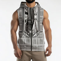 Mabuhay Philippines Festival Sleeveless Zip Hoodie Philippine Eagle Sun Three Stars Barong Pattern DT05 - Polynesian Pride