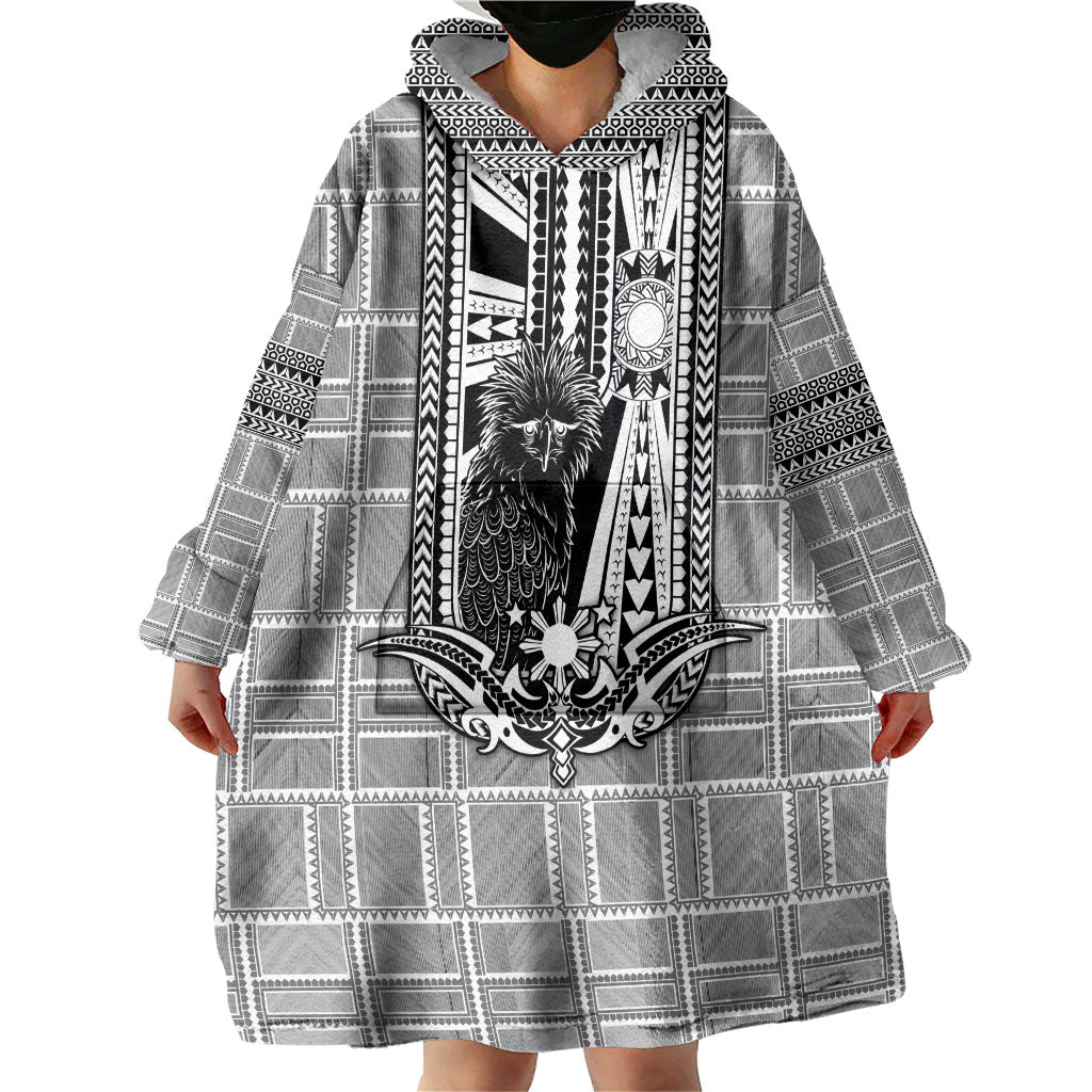 Mabuhay Philippines Festival Wearable Blanket Hoodie Philippine Eagle Sun Three Stars Barong Pattern DT05 - Polynesian Pride