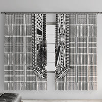 Mabuhay Philippines Festival Window Curtain Philippine Eagle Sun Three Stars Barong Pattern DT05 With Hooks Gray - Polynesian Pride