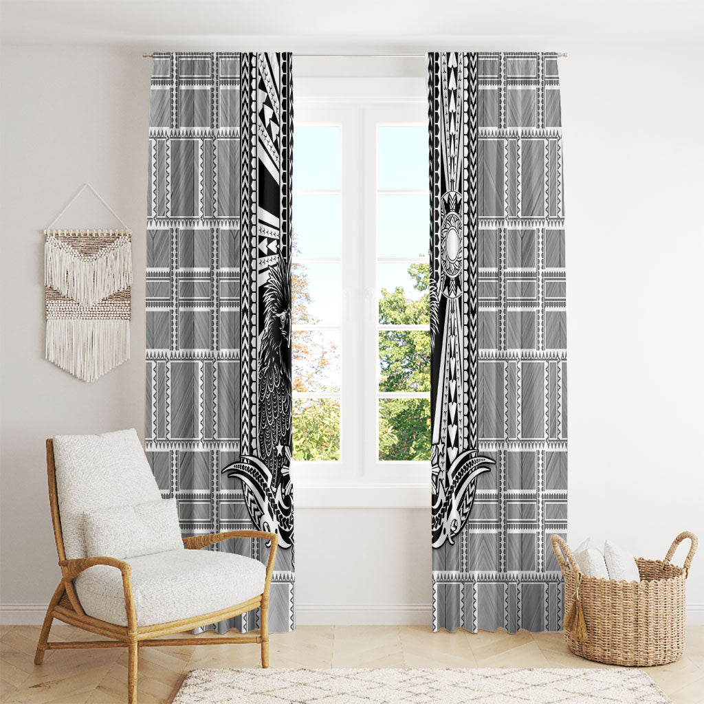 Mabuhay Philippines Festival Window Curtain Philippine Eagle Sun Three Stars Barong Pattern DT05 - Polynesian Pride