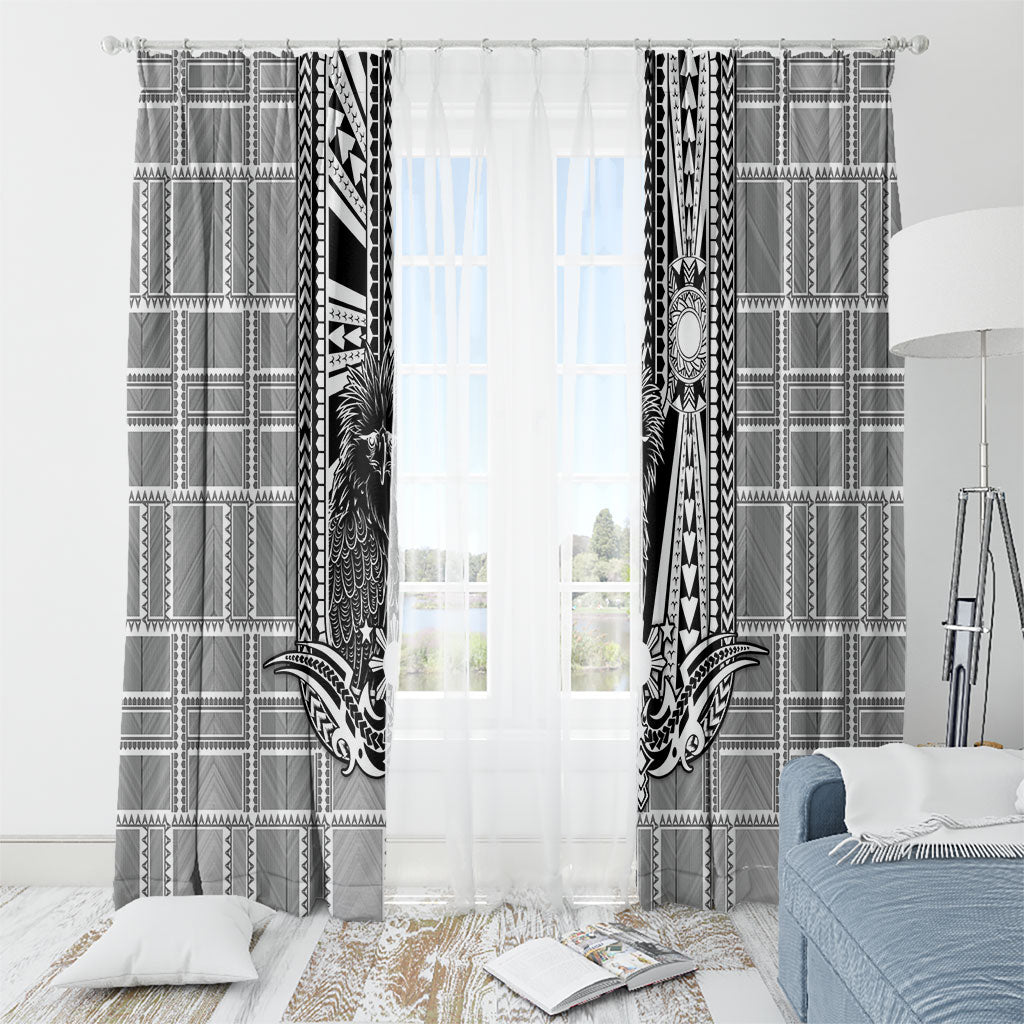 Mabuhay Philippines Festival Window Curtain Philippine Eagle Sun Three Stars Barong Pattern DT05 - Polynesian Pride