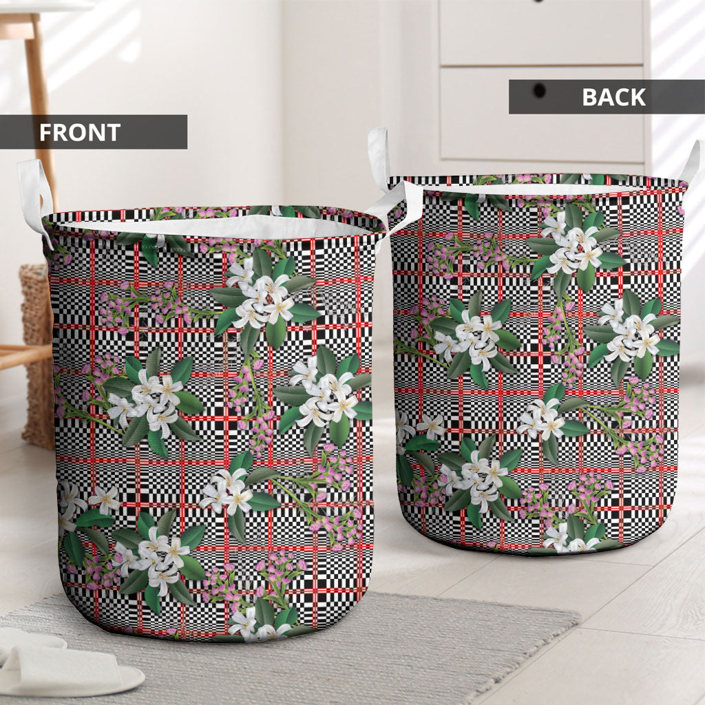 Red Binakol Motifs With Jasminum Sambac Laundry Basket Mabuhay Philippines Festival DT05 - Polynesian Pride