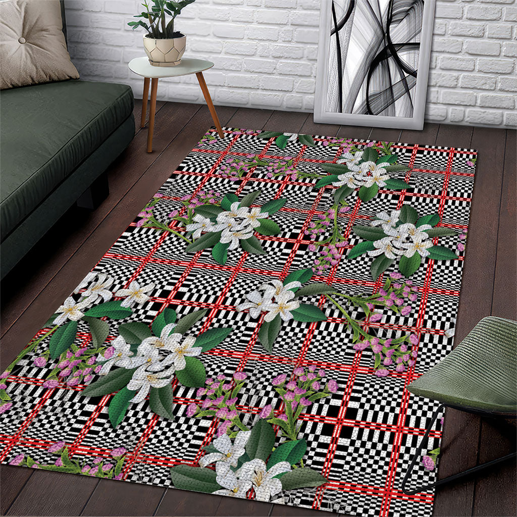 Red Binakol Motifs With Jasminum Sambac Area Rug Mabuhay Philippines Festival DT05 Red - Polynesian Pride