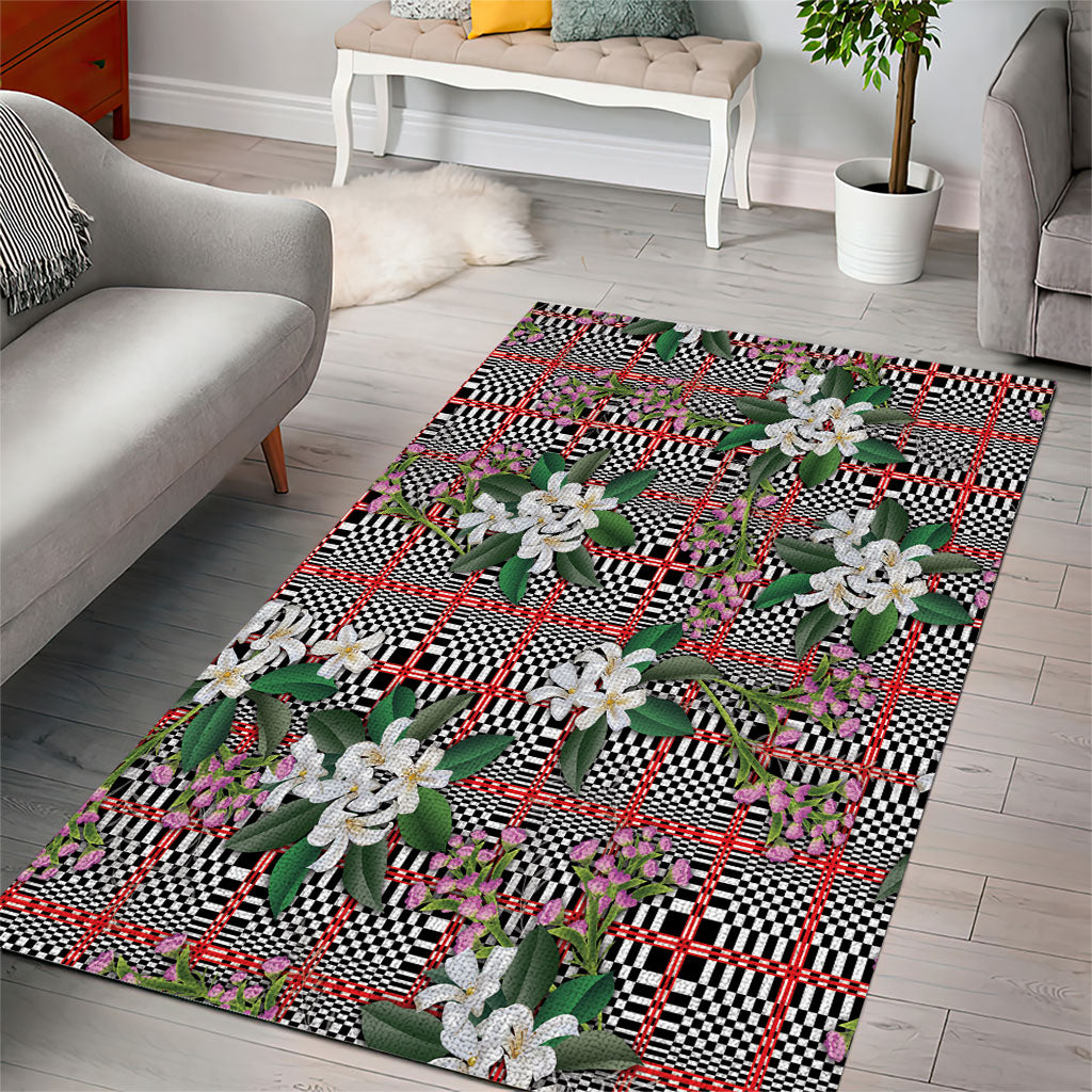 Red Binakol Motifs With Jasminum Sambac Area Rug Mabuhay Philippines Festival DT05 - Polynesian Pride