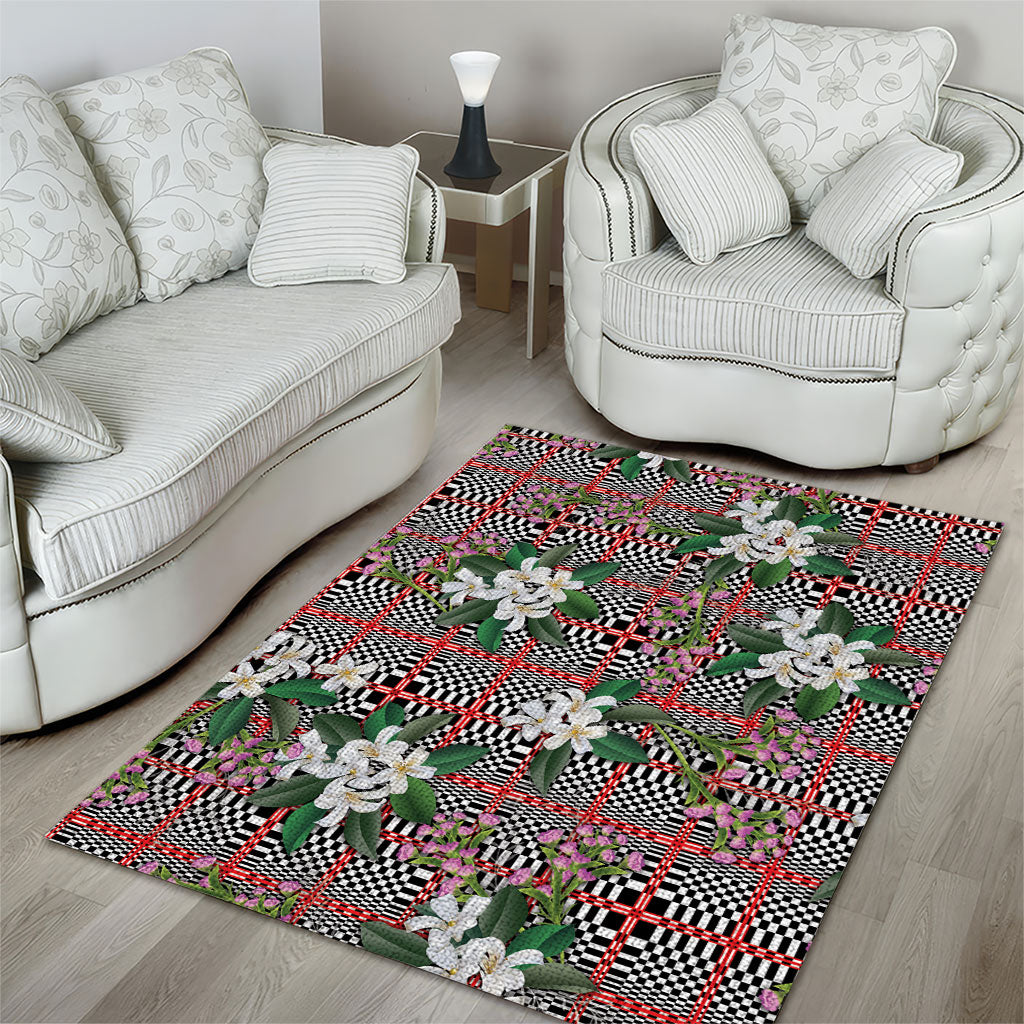 Red Binakol Motifs With Jasminum Sambac Area Rug Mabuhay Philippines Festival DT05 - Polynesian Pride