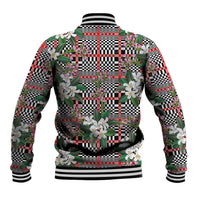 Red Binakol Motifs With Jasminum Sambac Baseball Jacket Mabuhay Philippines Festival DT05 - Polynesian Pride
