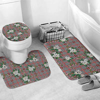 Red Binakol Motifs With Jasminum Sambac Bathroom Set Mabuhay Philippines Festival DT05 Mat Set Only (3 pcs) One Size Red - Polynesian Pride