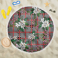Red Binakol Motifs With Jasminum Sambac Beach Blanket Mabuhay Philippines Festival DT05 One Size 150cm Red - Polynesian Pride