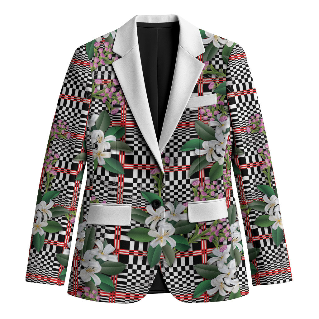 Red Binakol Motifs With Jasminum Sambac Blazer Mabuhay Philippines Festival DT05 Unisex Red - Polynesian Pride