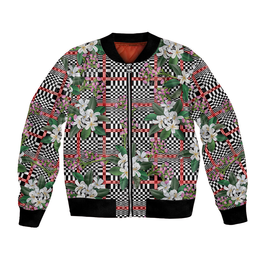 Red Binakol Motifs With Jasminum Sambac Bomber Jacket Mabuhay Philippines Festival DT05 Unisex Red - Polynesian Pride