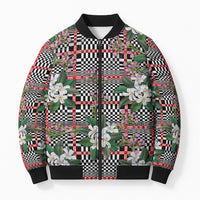 Red Binakol Motifs With Jasminum Sambac Bomber Puffer Jacket Mabuhay Philippines Festival DT05 Unisex Red - Polynesian Pride