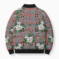 Red Binakol Motifs With Jasminum Sambac Bomber Puffer Jacket Mabuhay Philippines Festival DT05 - Polynesian Pride