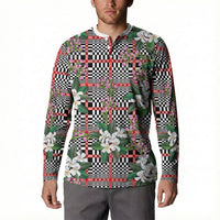 Red Binakol Motifs With Jasminum Sambac Button Sweatshirt Mabuhay Philippines Festival DT05 - Polynesian Pride