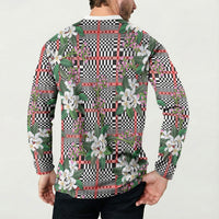 Red Binakol Motifs With Jasminum Sambac Button Sweatshirt Mabuhay Philippines Festival DT05 - Polynesian Pride