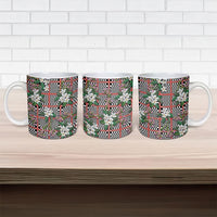 Red Binakol Motifs With Jasminum Sambac Ceramic Mug Mabuhay Philippines Festival DT05 - Polynesian Pride