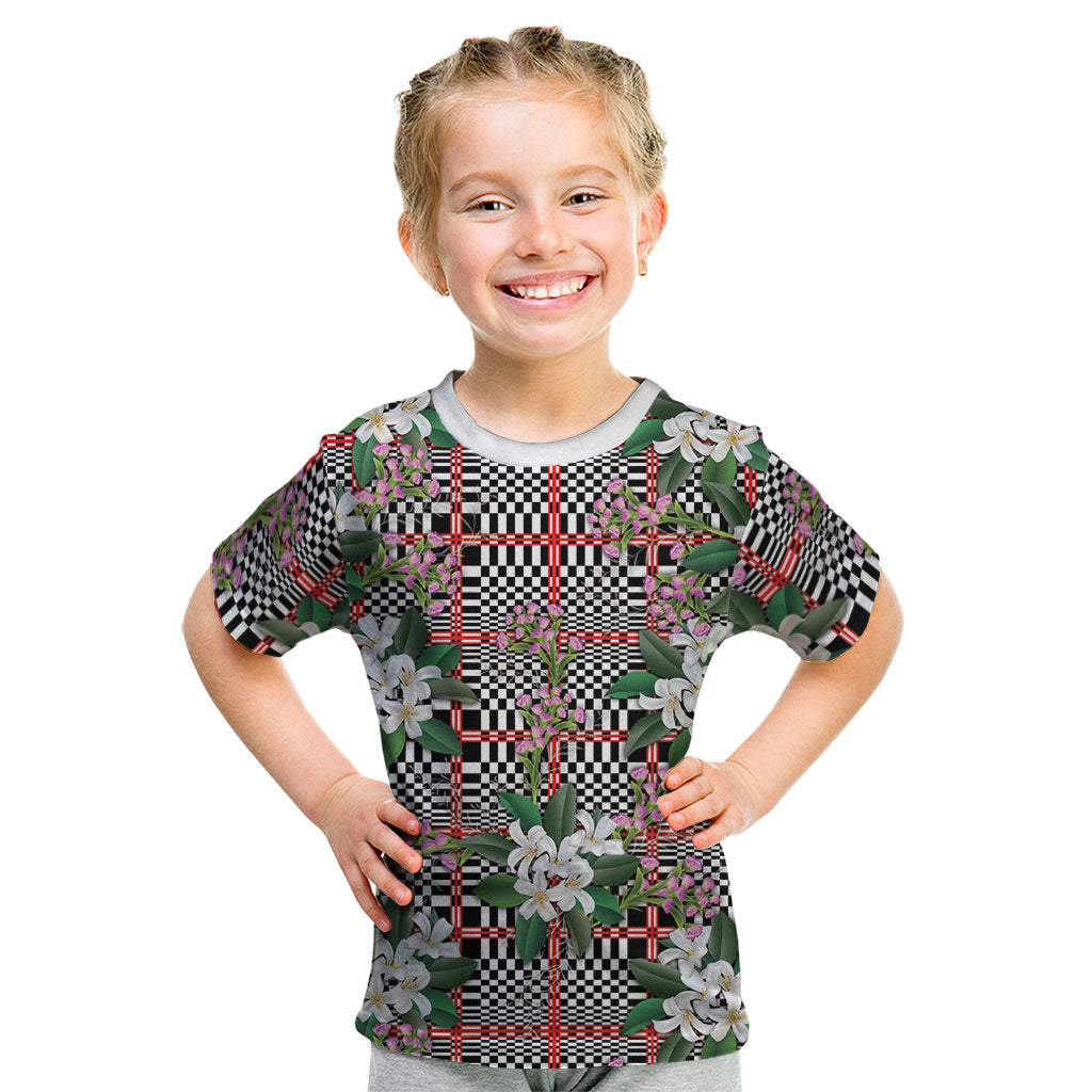 Red Binakol Motifs With Jasminum Sambac Kid T Shirt Mabuhay Philippines Festival DT05 Red - Polynesian Pride