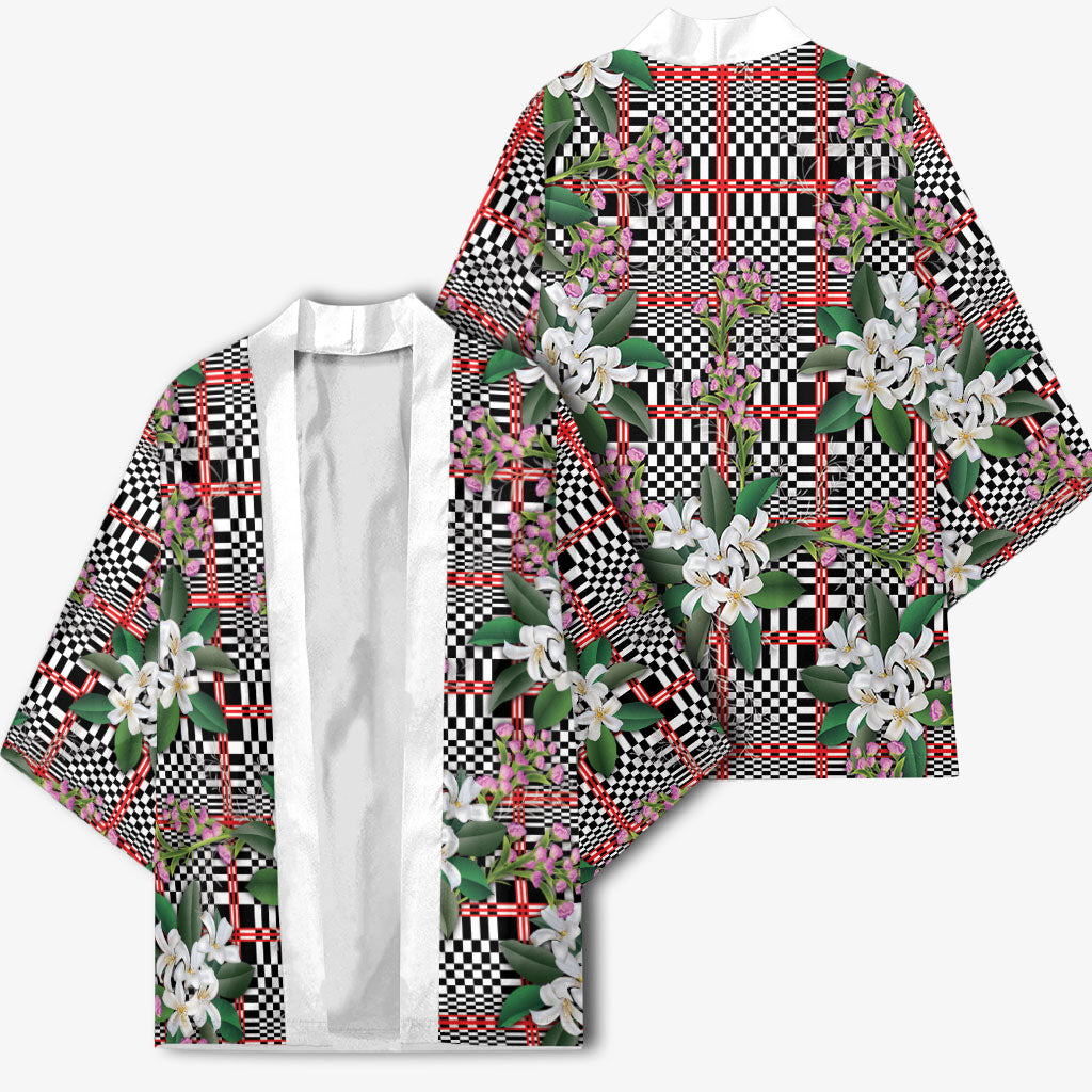 Red Binakol Motifs With Jasminum Sambac Kimono Mabuhay Philippines Festival DT05 - Polynesian Pride