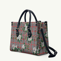 Red Binakol Motifs With Jasminum Sambac Leather Bag Mabuhay Philippines Festival DT05 Red - Polynesian Pride