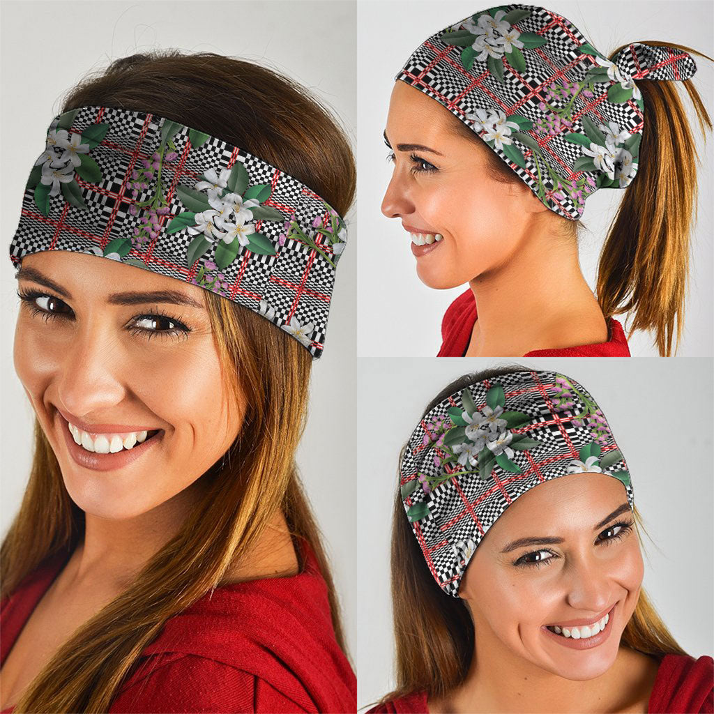 Red Binakol Motifs With Jasminum Sambac Neck Gaiter Mabuhay Philippines Festival DT05 - Polynesian Pride