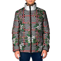 Red Binakol Motifs With Jasminum Sambac Padded Jacket Mabuhay Philippines Festival DT05 Men Red - Polynesian Pride