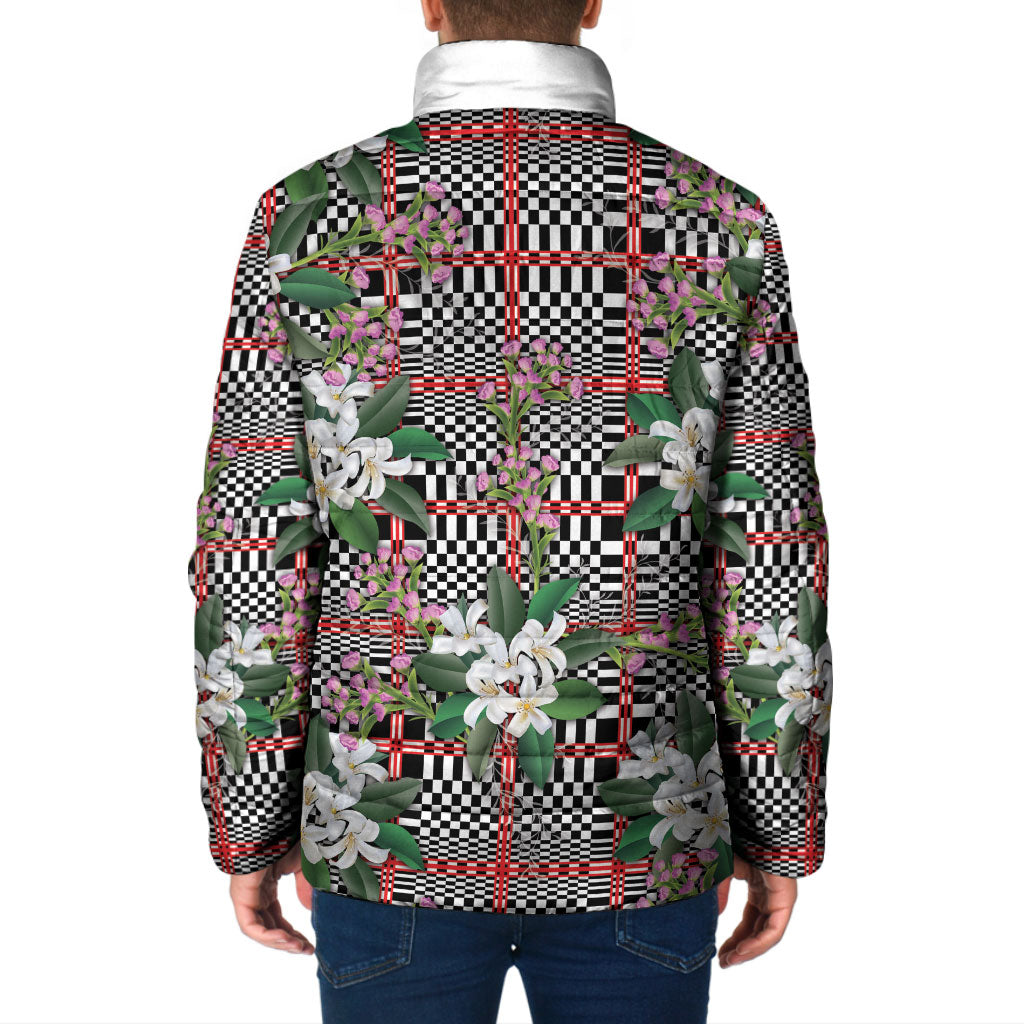 Red Binakol Motifs With Jasminum Sambac Padded Jacket Mabuhay Philippines Festival DT05 - Polynesian Pride