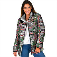 Red Binakol Motifs With Jasminum Sambac Padded Jacket Mabuhay Philippines Festival DT05 Women Red - Polynesian Pride