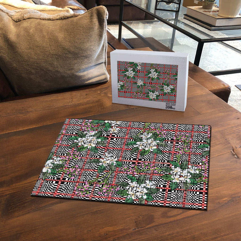 Red Binakol Motifs With Jasminum Sambac Puzzle Mabuhay Philippines Festival DT05 - Polynesian Pride