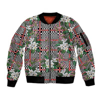 Red Binakol Motifs With Jasminum Sambac Sleeve Zip Bomber Jacket Mabuhay Philippines Festival DT05 Unisex Red - Polynesian Pride