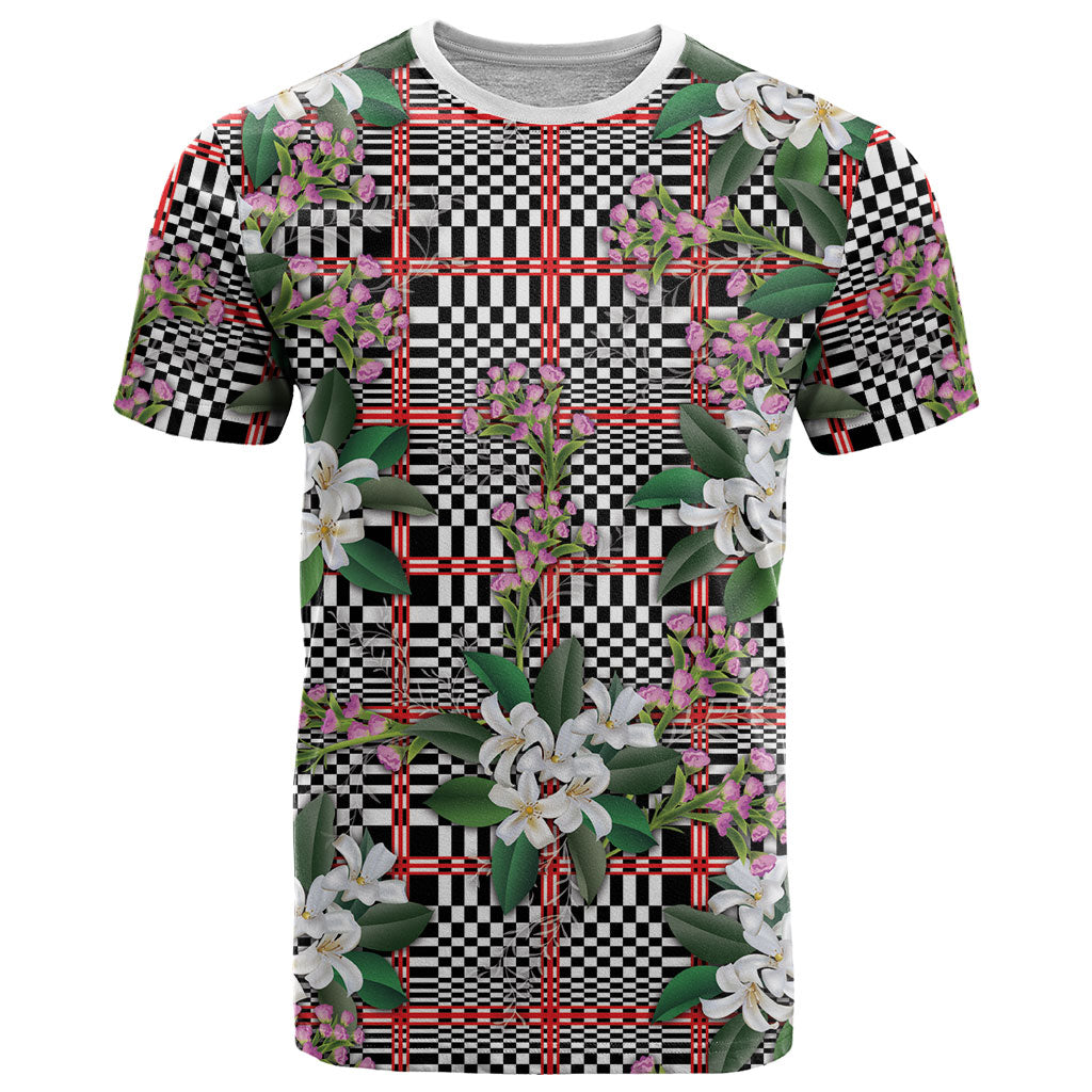 Red Binakol Motifs With Jasminum Sambac T Shirt Mabuhay Philippines Festival DT05 Red - Polynesian Pride