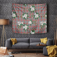 Red Binakol Motifs With Jasminum Sambac Tapestry Mabuhay Philippines Festival DT05 Red - Polynesian Pride