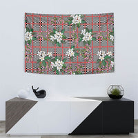 Red Binakol Motifs With Jasminum Sambac Tapestry Mabuhay Philippines Festival DT05 - Polynesian Pride