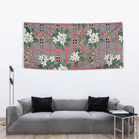 Red Binakol Motifs With Jasminum Sambac Tapestry Mabuhay Philippines Festival DT05 - Polynesian Pride