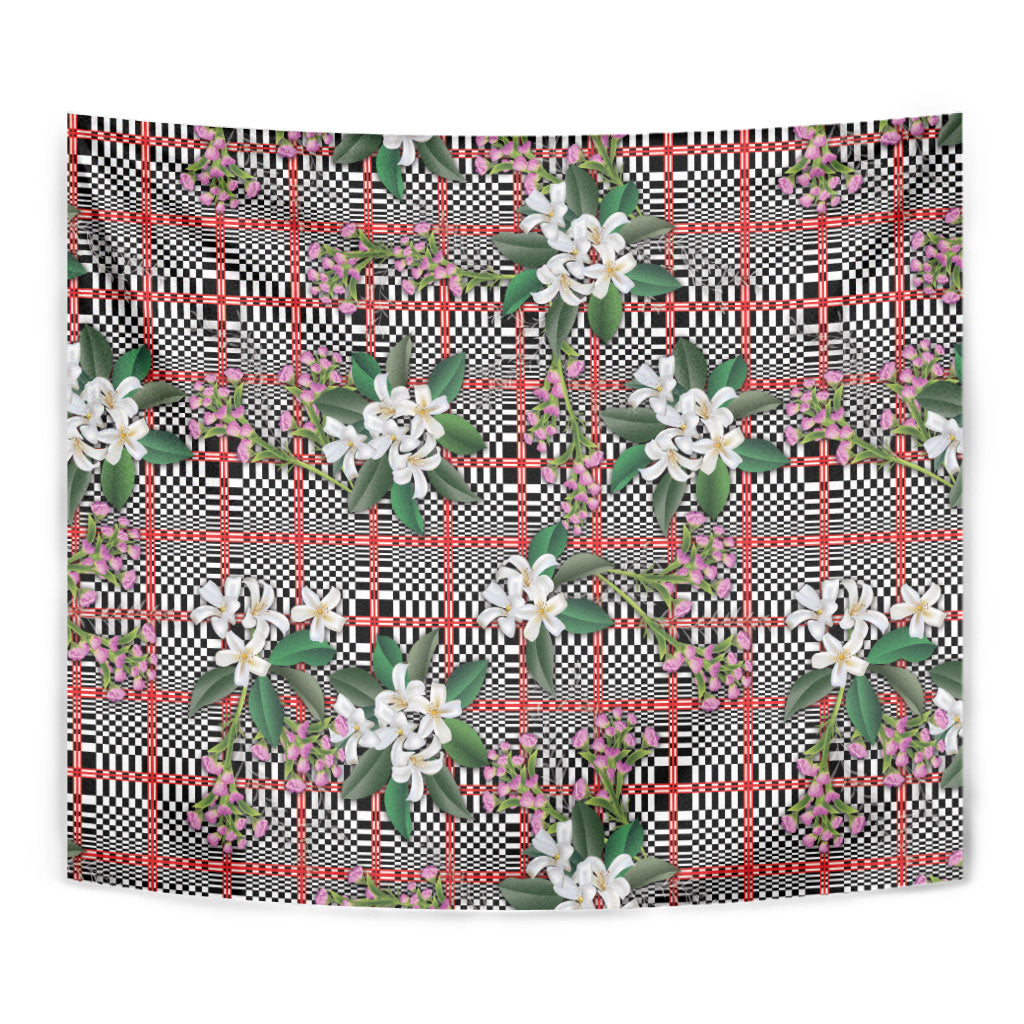 Red Binakol Motifs With Jasminum Sambac Tapestry Mabuhay Philippines Festival DT05 - Polynesian Pride